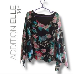 Addition Elle Floral Blouse With Side Tie